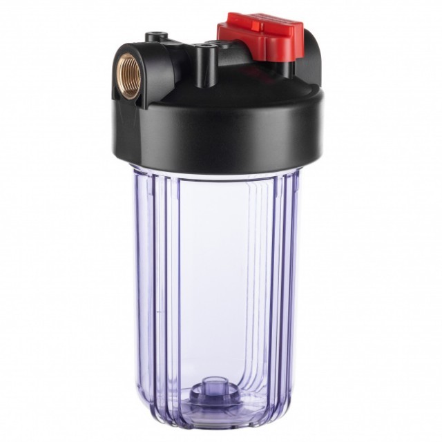 Корпус Гейзер 10BB с латунными вставками (прозрачный)